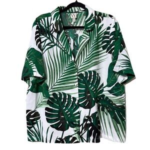 Worthington women's plus size xxl hawaiian button front blouse beach resortwear